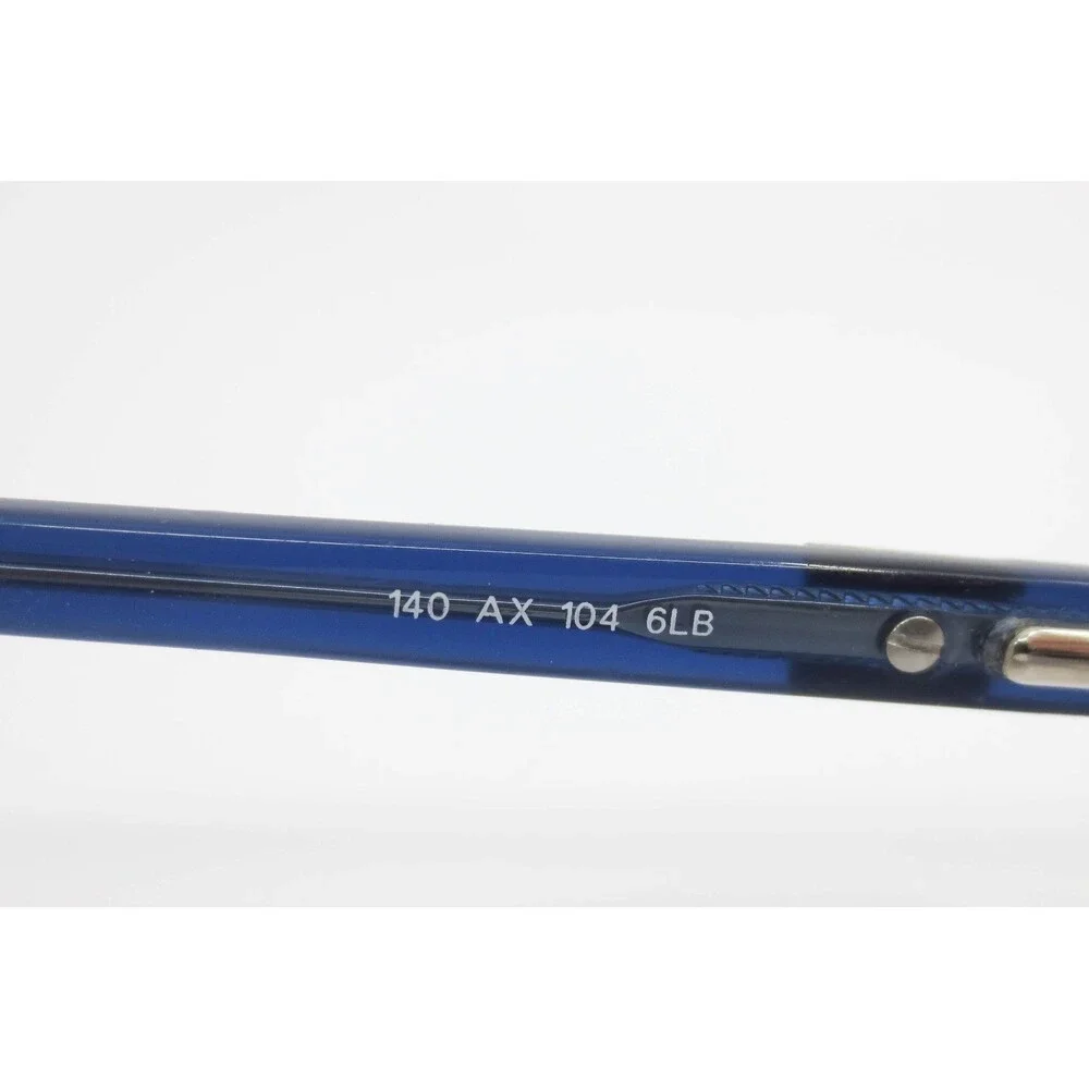 Armani Exchange AX 104 6LB Silver Blue Rectangular Semi Rimless Eyeglasses 52-19